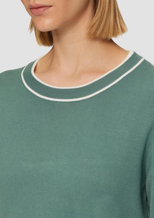Image du produit S.Oliver Strickpullover Strickpullover mit verkürzten Ärmeln und Kontrast-Details (34)