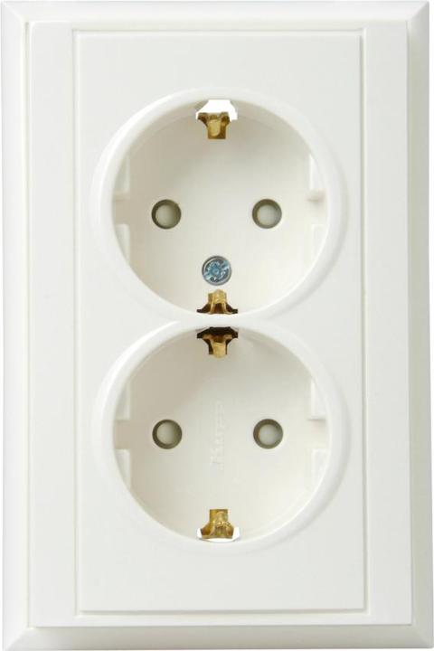 Actual product image Kopp Socket outlet with earthing contact Malta 2-way, child protection white
