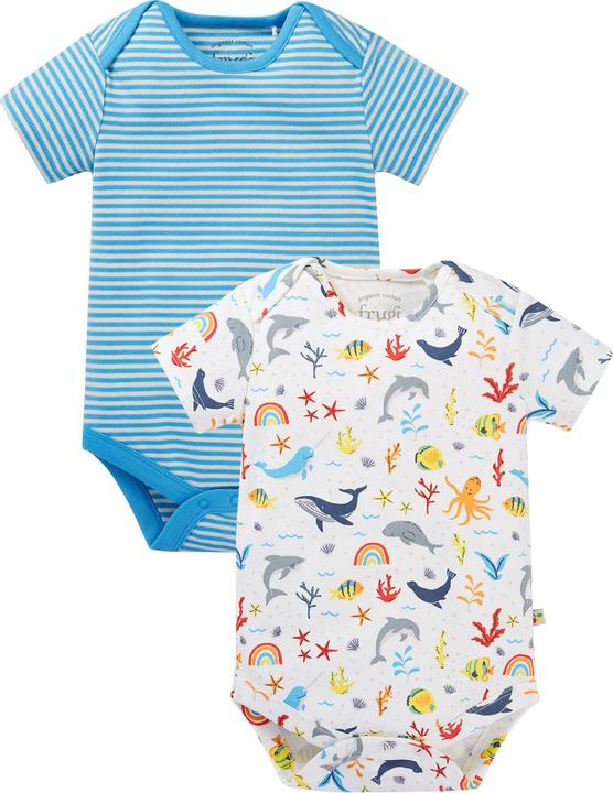 Produktbild Frugi Baby Body 2er Pack Rainbow Sea (9, 10, 11, 12)