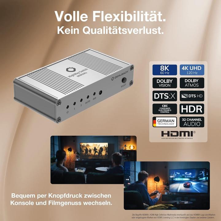 Produktbild Oehlbach HighWay Switch 8K HDMI Switch 2 Port