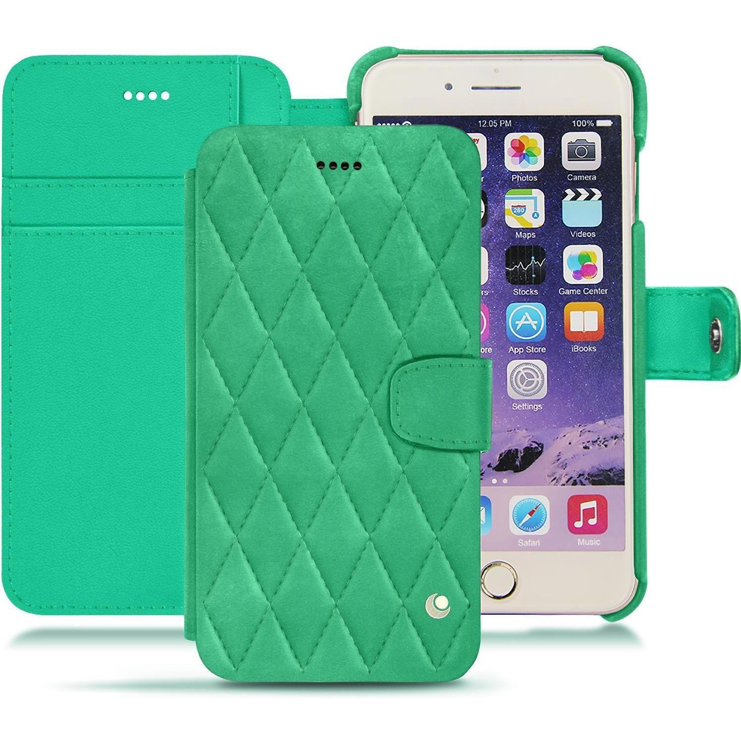 Noreve Lederschutzhülle Wallet (Apple iPhone 7 Plus), Smartphone Hülle, Grün