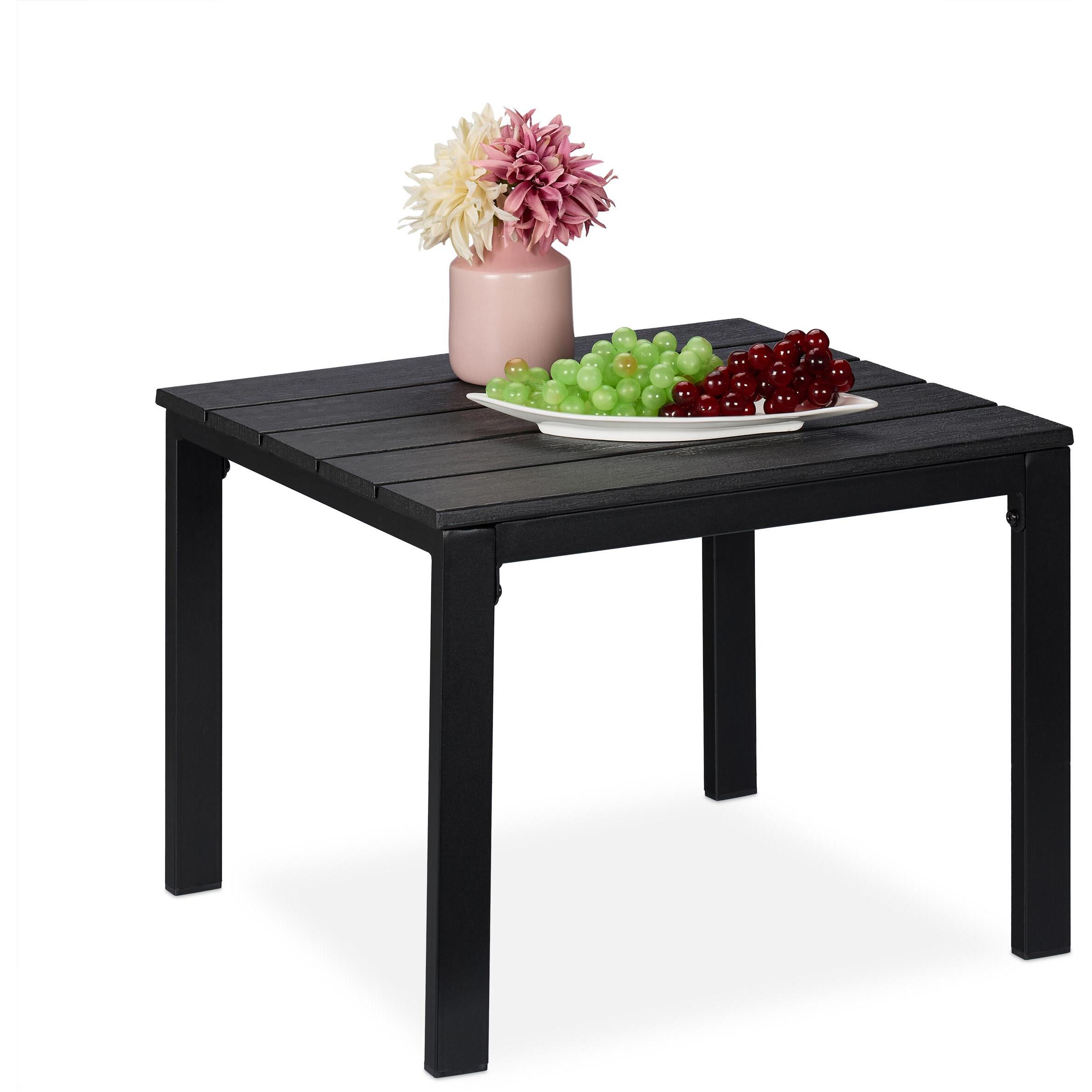 Relaxdays, Tavolino da giardino + Carrello portavivande, Balkon-Beistelltisch