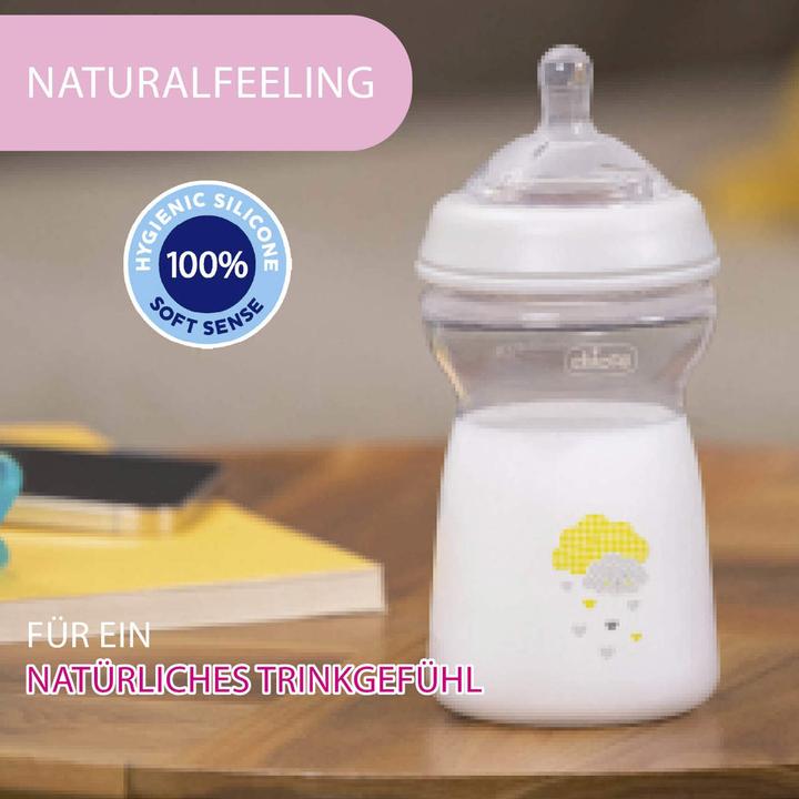 Productafbeelding Chicco Babyfles NATURAL FEELING PP Teat Silicone Fast Flow BLUE 6m+ (330 ml)