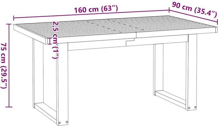 Image du produit vidaXL Esstisch (160 x 90 x 75 cm)