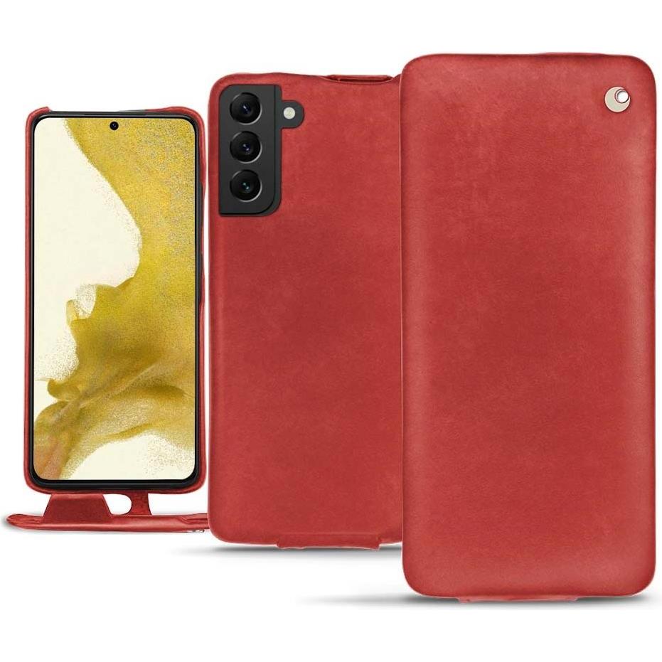 Noreve Lederschutzhülle vertikal (Samsung Galaxy S22), Smartphone Hülle, Rot