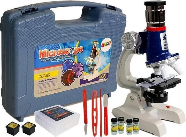 Productafbeelding Lean Toys Grote wetenschapskoffer, leermicroscoop voor kinderen, 100 x 400 x 1200 x