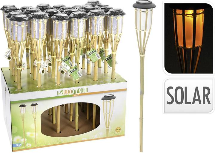 Koopman Lampada solare a bastoncino di bambù
