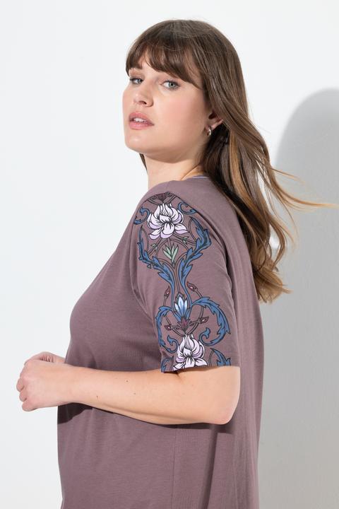 Produktbild Ulla Popken Bigshirts, 2er-Pack, Blüten, Rundhals/V-Ausschnitt, Halbarm (58)