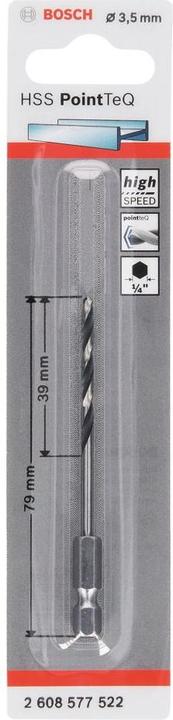 Actual product image Bosch Professional Zubehör HSS PointTeQ hexagonal drill 3.5 mm (3.5 mm)