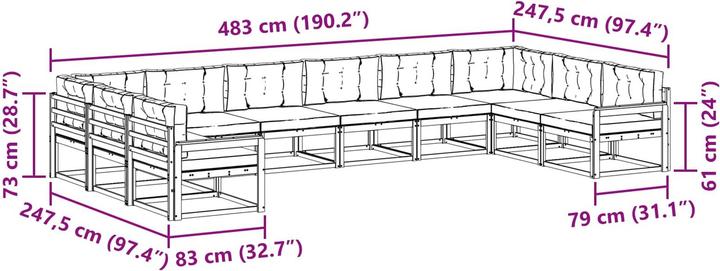 Produktbild vidaXL Outdoor-Sofa