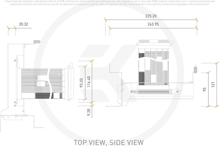 Actual product image EKWB EK-Loop Vertical Graphics Card Holder EVO, PCIe Riser Cable 4th Gen