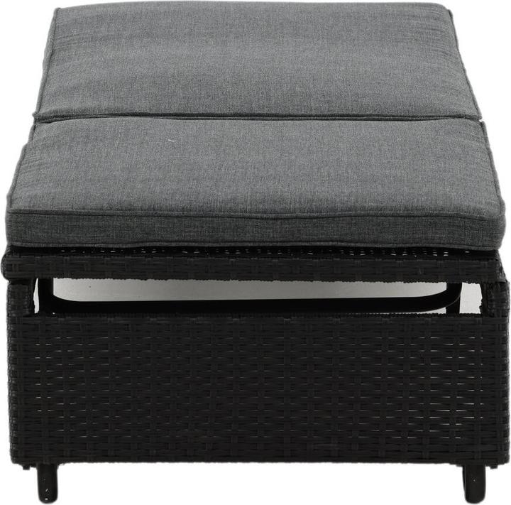 Produktbild Venture Home London Sonnenbed mit Kissen - Polyrattan - Schwarz/Grau (9262-001) (197 cm)
