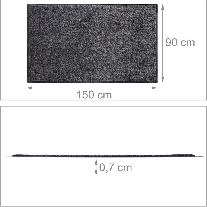 Actual product image Relaxdays Grey Doormat (150 x 90 x 1 cm)
