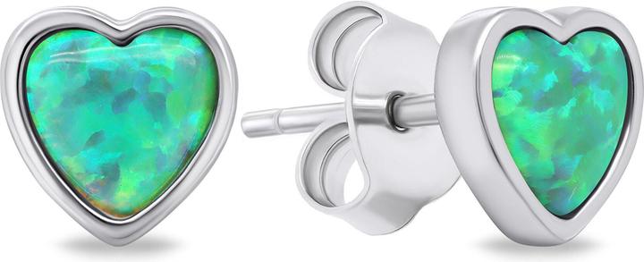 Immagine prodotto Brilio Argento - Delicati orecchini in argento Cuori con opali sintetici EA610WG (Argento)