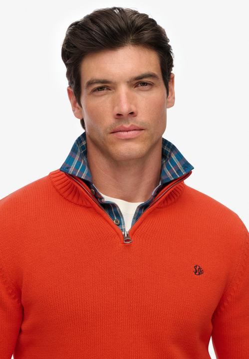 Produktbild Superdry Strickpullover aus Baumwolle mit halbem Reissverschluss (M)