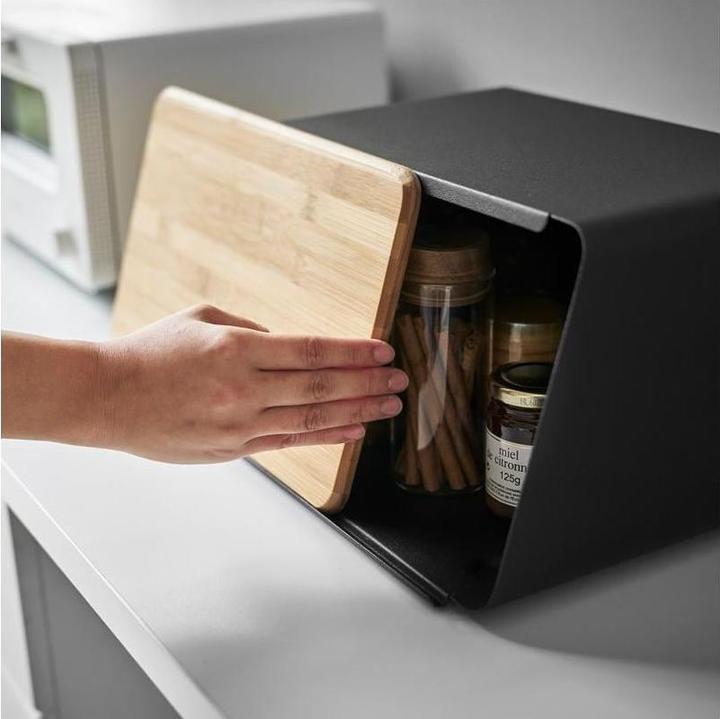 Actual product image Yamazaki Bread bin with removable lid TOWER
