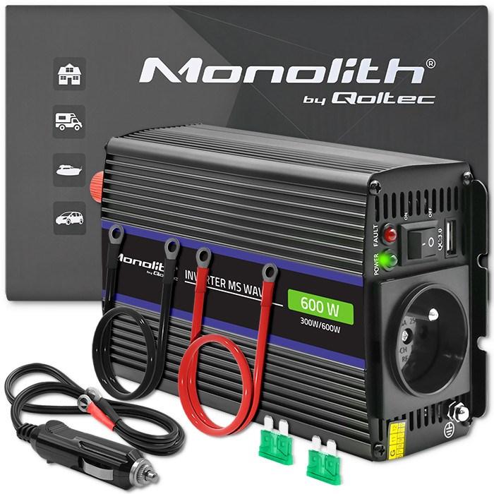 Immagine prodotto Qoltec Monolith 600 MS Wave | 12V na 230V | 300/600W | USB