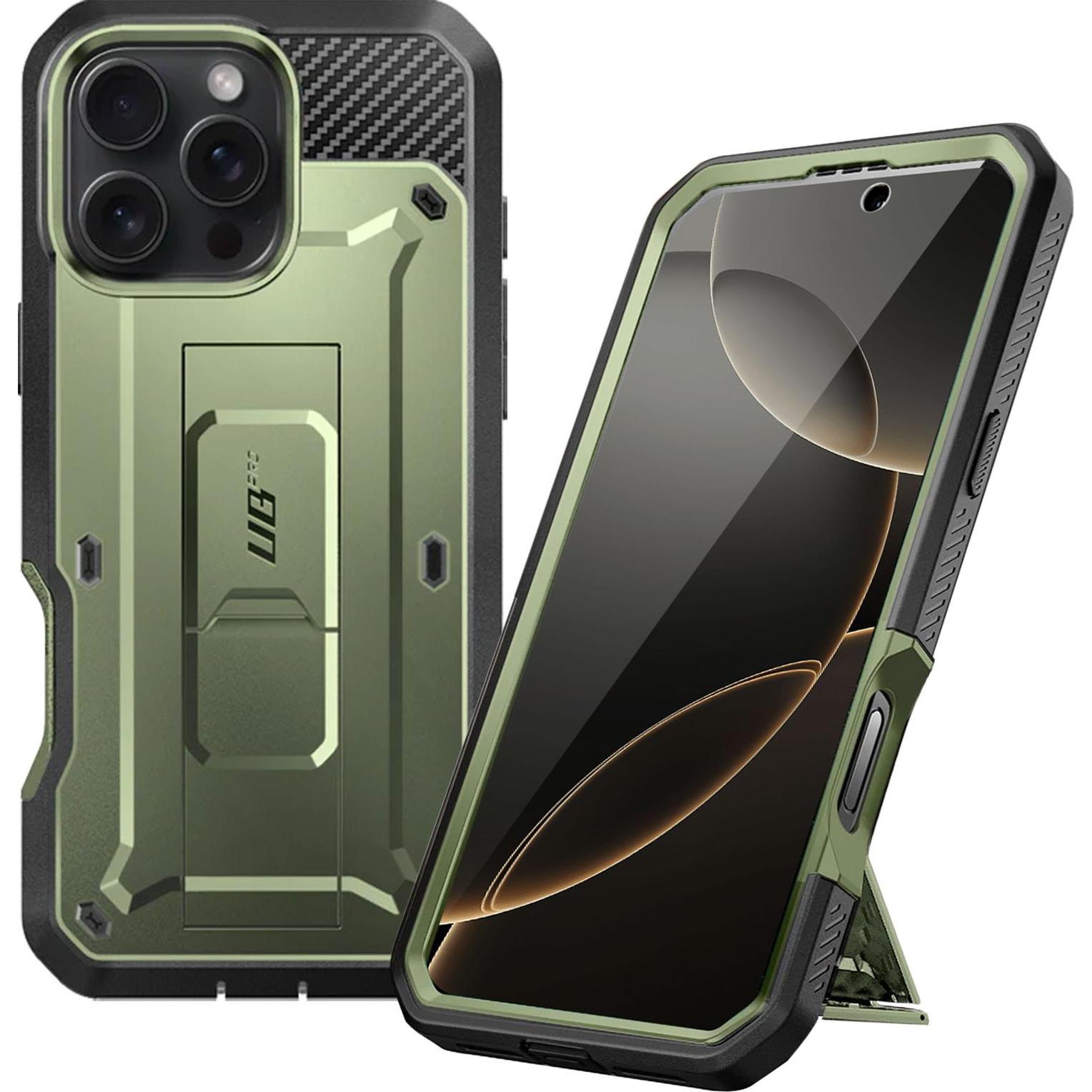 Supcase Unicorn Beetle Pro Rundum-Hülle (Apple iPhone 16 Pro), Smartphone Hülle, Grün