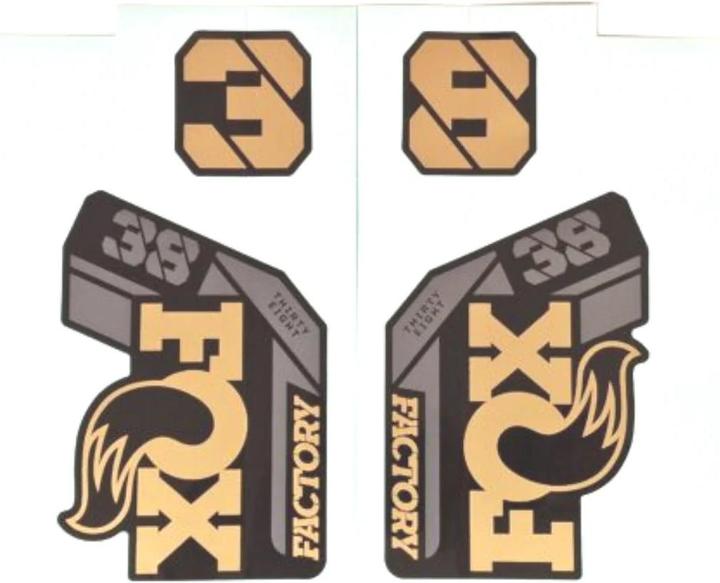 Fox Decal Kit: 2025, 38, F-S, Black Logo, Shiny Orange Fork FK