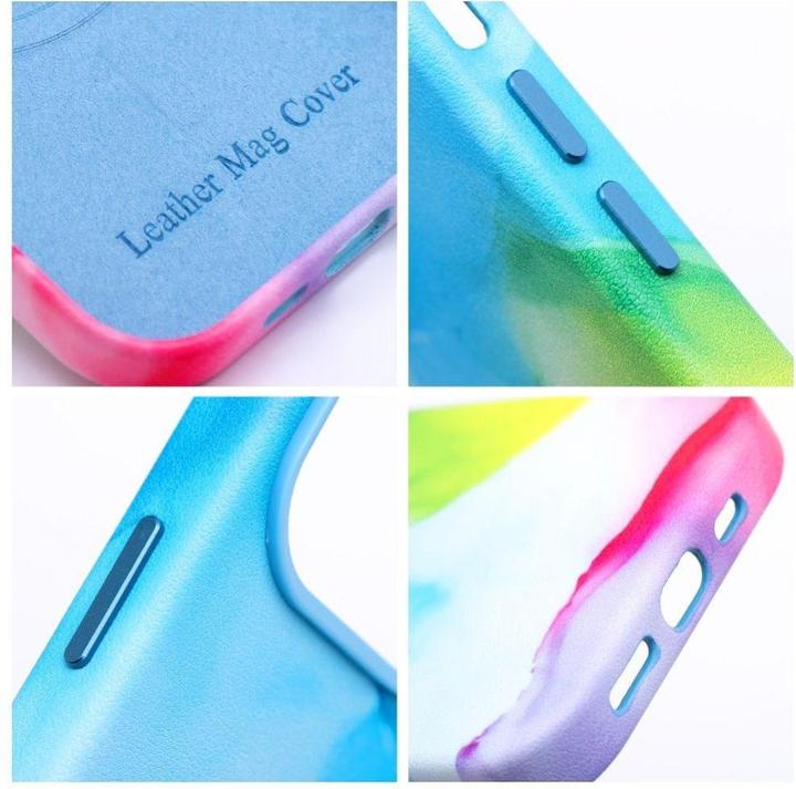 Actual product image OEM Back panel cover LEATHER MAG COVER case for IPHONE 14 Plus color splash (Apple iPhone 14 Plus)