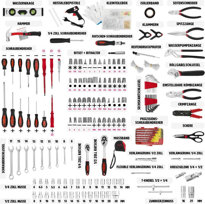 Image du produit tectake Boîte à outils sur chariot (1 pièces)