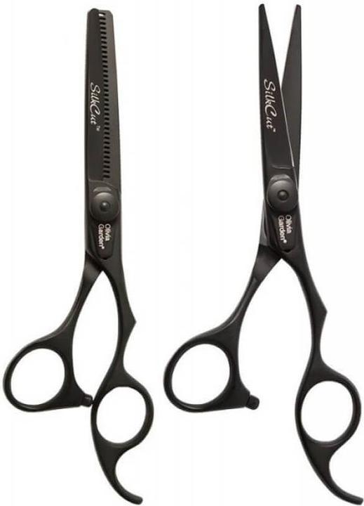 Produktbild Olivia Garden SilkCut 2er-Set Matt Black 5,75'+ Effilierschere EUR (14.61 cm)