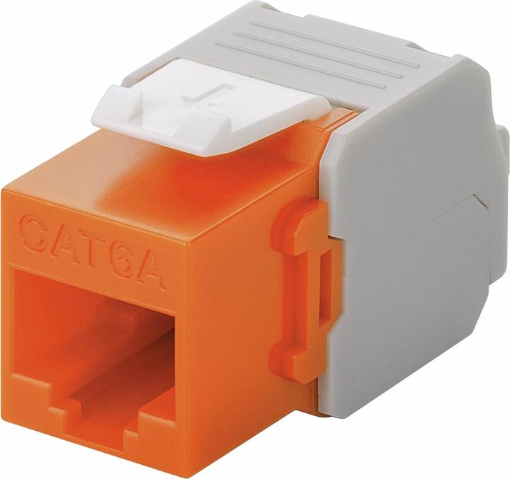 Image du produit Goobay CAT 6a KeyStone RJ45 Jack,non blindé, 500MHz, orange-blanc (Module Keystone)