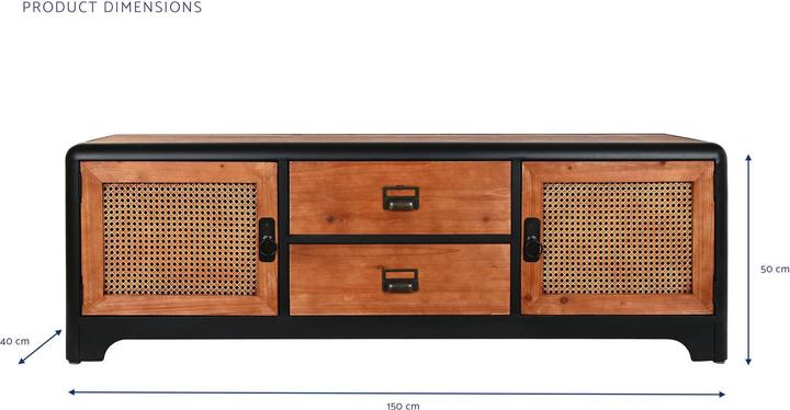 Actual product image DKD Home Decor TV furniture Fir Metal (150 x 40 x 50 cm) (150 x 40 x 50 cm)