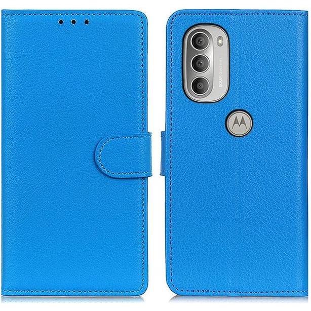 Thumbnail - MU Classic Litchi Leder Bookcover Series (Motorola Moto G51 5G), Smartphone Hülle, Blau