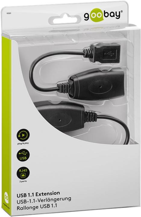 Actual product image Goobay USB Extension Ethernet 40.0m- Cable Converter USB > RJ45 Line Extender (CAT5) (0.20 m, USB 1.1)
