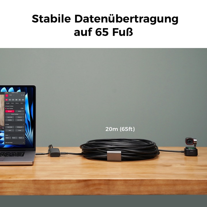 Actual product image Obsbot 20m (65ft) USB-A to USB-C 3.0 Cable (20 m, USB 3.0)