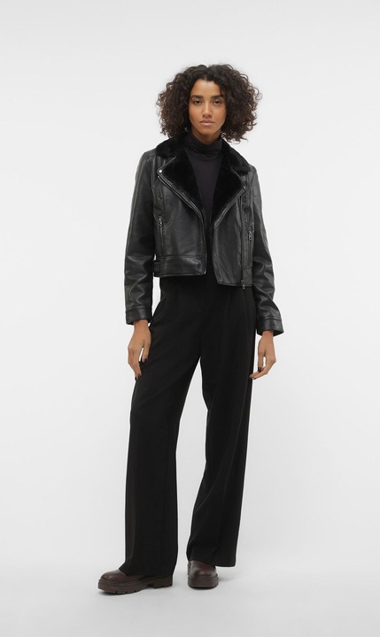 Image du produit Vero Moda VMHAILEY SHORT COATED JACKET Veste de motard aspect cuir (S)