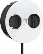 Actual product image Bachmann TWIST 1x earth contact wire end USB-Charger earth contact mounting plug white 2m