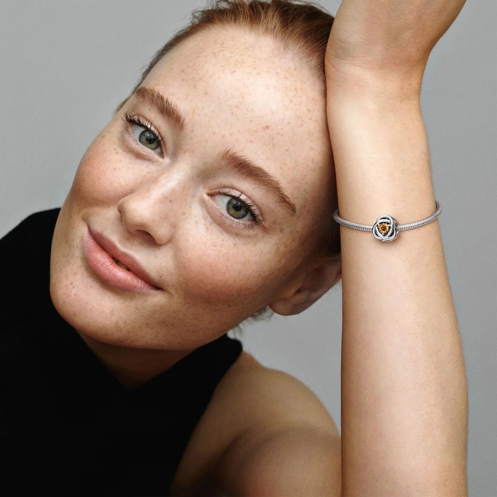 Image du produit Pandora Pierre de naissance de novembre Charm cercle d'éternité couleur miel (Argent sterling 925)
