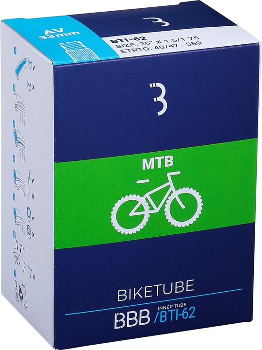 Actual product image BBB Tube 29 "x2.4-2.8 FV 48mm black (29", 48 mm)