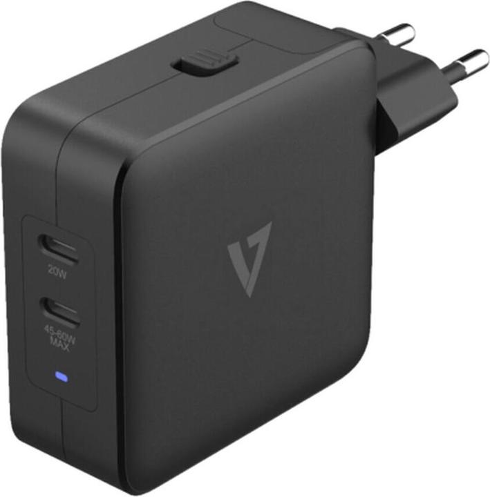 Actual product image V7 65w USB-C Pd Gan Ac Charger (65 W, 2 ports)