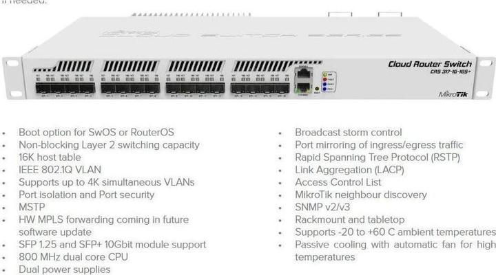 Produktbild MikroTik CRS317-1G-16S+RM (17 Ports)