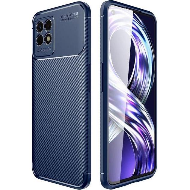 Thumbnail - MU Style Carbon Fiber TPU Softcase Series (Realme 8i), Smartphone Hülle, Blau