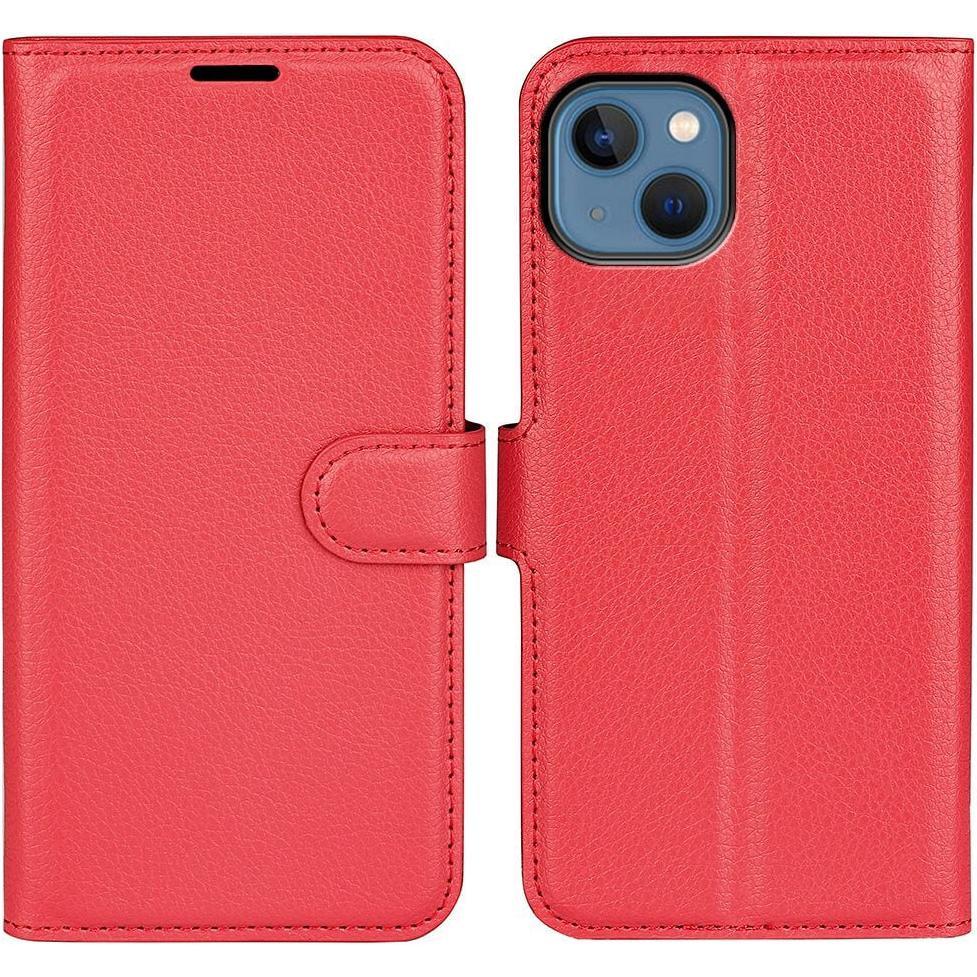 Cover-Discount iPhone 14 Plus - Leder Etui Hülle rot (Apple iPhone 14 Plus), Smartphone Hülle, Rot