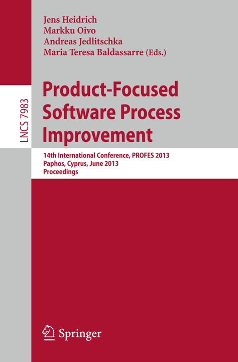 Actual product image Product-Focused Software Process Improvement (Andreas Jedlitschka, Jens Heidrich, Maria Teresa Baldassarre, Markku Oivo, 2013)