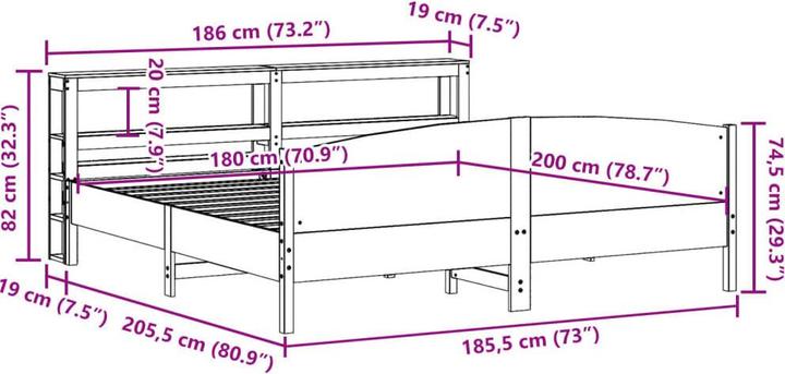 Image du produit vidaXL Bettgestell (180 x 200 cm)
