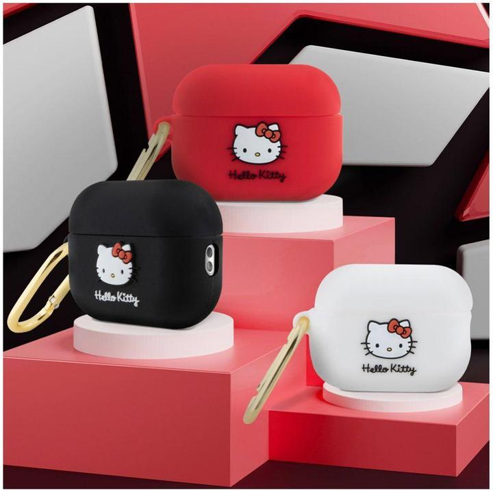 Actual product image Hello Kitty HKAP23DKHSF Airpods Pro 2 cover fuksja/fuschia Silicone 3D Kitty Head (Headphone sleeve)