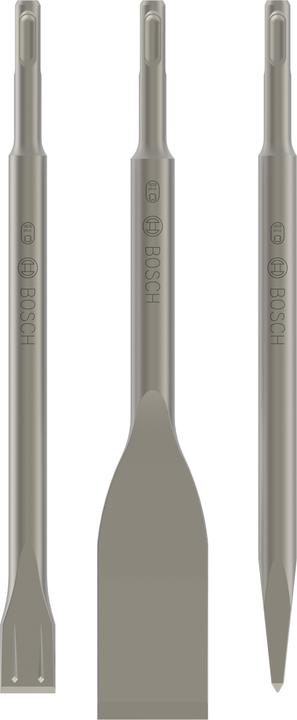 Bosch Professional Zubehör Jeu de burins 3 pièces, SDS plus, 0/20/40 mm (260 mm)