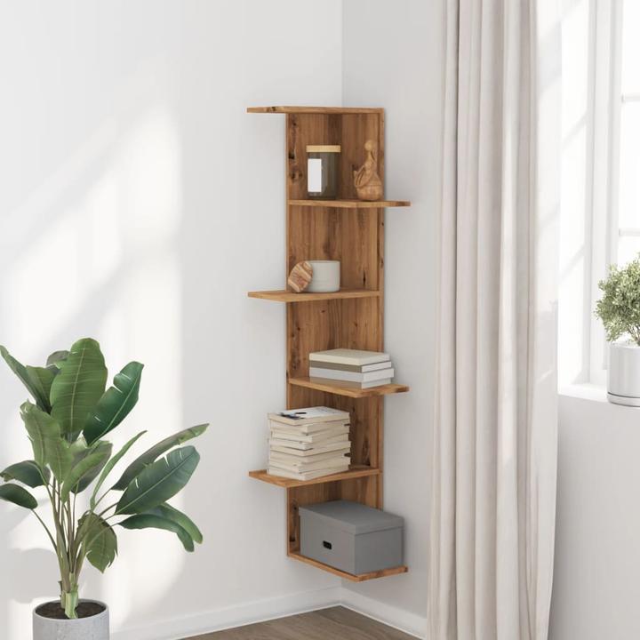Immagine prodotto VidaXL Scaffale a muro ad angolo (36,5 x 36,5 x 140 cm)