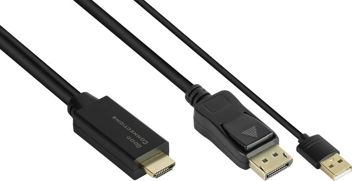 Immagine prodotto Good Connections Cavo adattatore da HDMI 2.0b maschio a DisplayPort 1.2 maschio, 4K @60Hz, alimentazione USB (1 m)