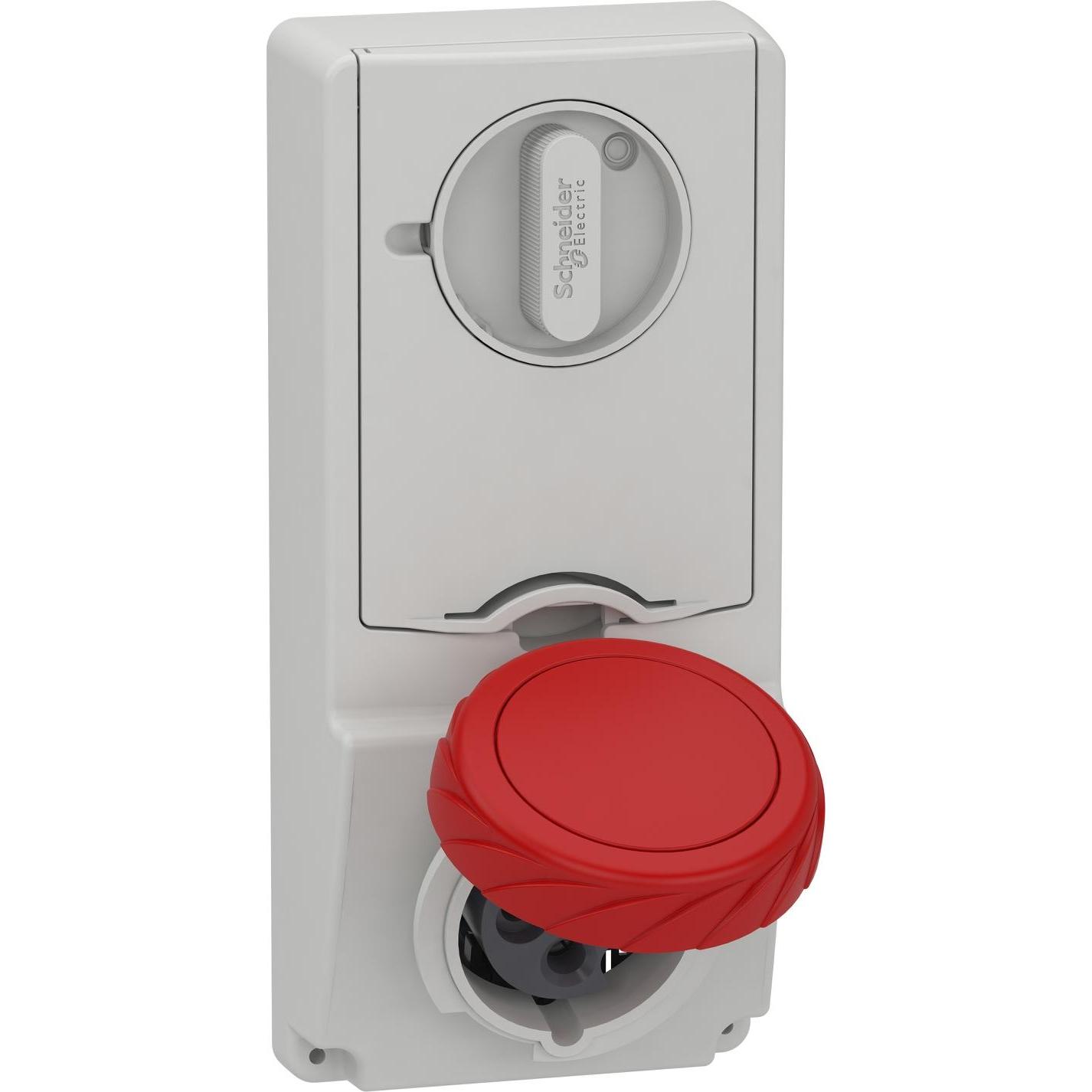 Schneider Electric SE 82185 Anbausteckdose Verrieg. Ip65 16A 400V 4P, Steckdose, Rot
