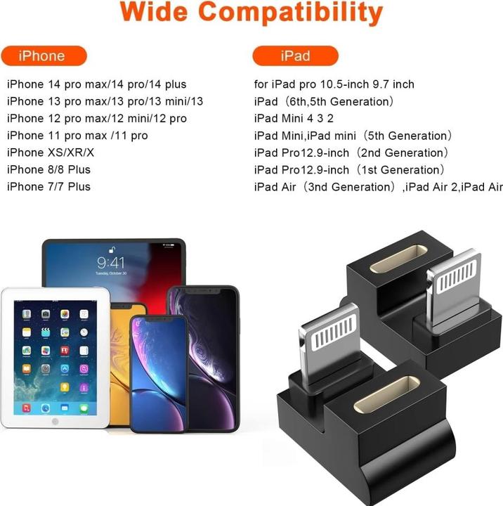 Produktbild PowerGuard USB-C zu Lightning 180 Grad Winkel U-Form Adapter (male/female) (USB Typ C, Lightning)