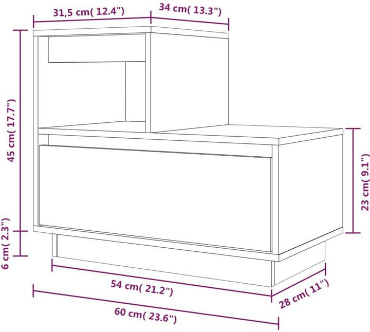 Immagine prodotto vidaXL Nachttisch (60 x 34 x 51 cm)