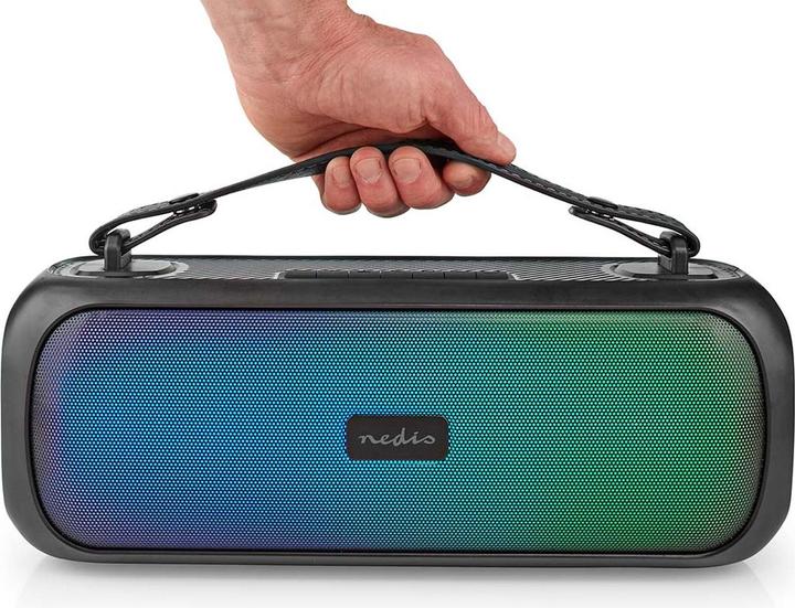 Produktbild Nedis Bluetooth® Party Boombox 4.5 hrs 2.0 30 W Medienwiedergabe: AUX/USB IPX5 Verknüpfbar Tragegrif (4.50 h, Akkubetrieb, Netzbetrieb)