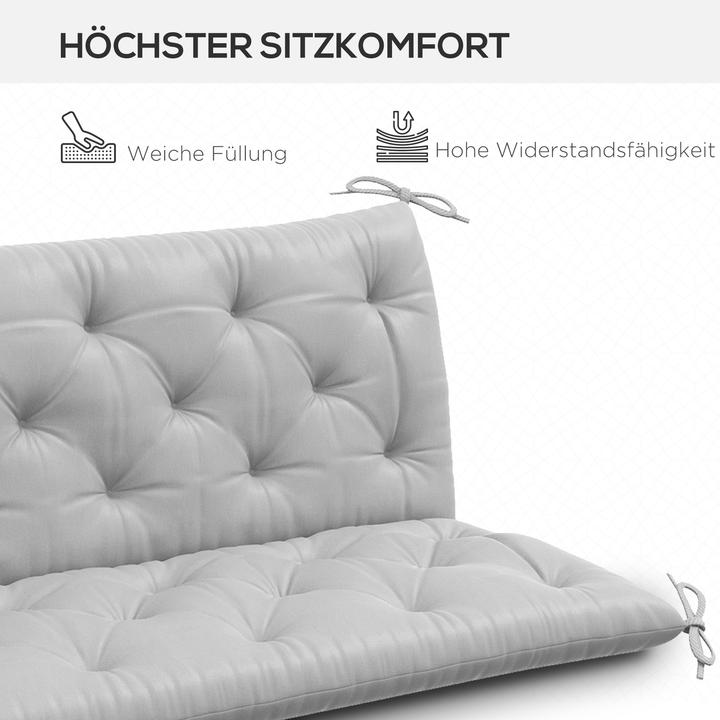 Image du produit Outsunny Bankauflage Polyester, Schaumstoff Hellgrau (150 x 98 cm)